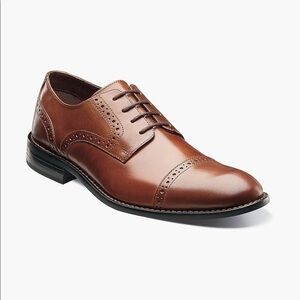 Stacy Adams Prescott Tan Cap Toe Oxford Lace Up Dress Shoe Size 8M